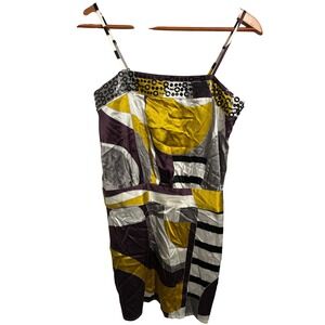 Marciano Silk Mini Dress Spaghetti Straps and Sequined Trim Women's Size XS‎